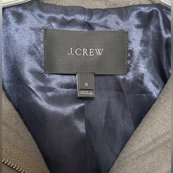 J Crew Duffel Coat Womens Green Blue Toggle Hooded Wool Blend 06287 Colorblock 0 - Picture 5 of 7